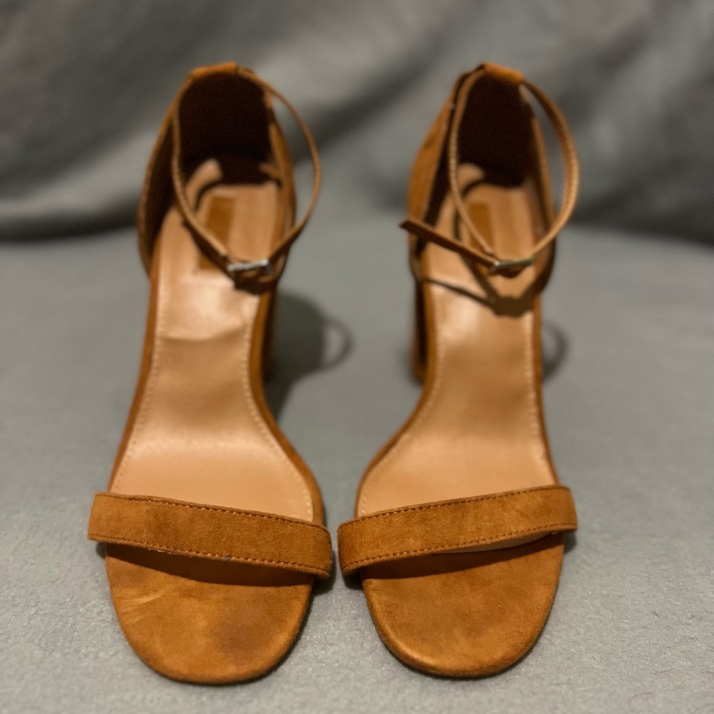 Burnt Yellow Open Toe Heels